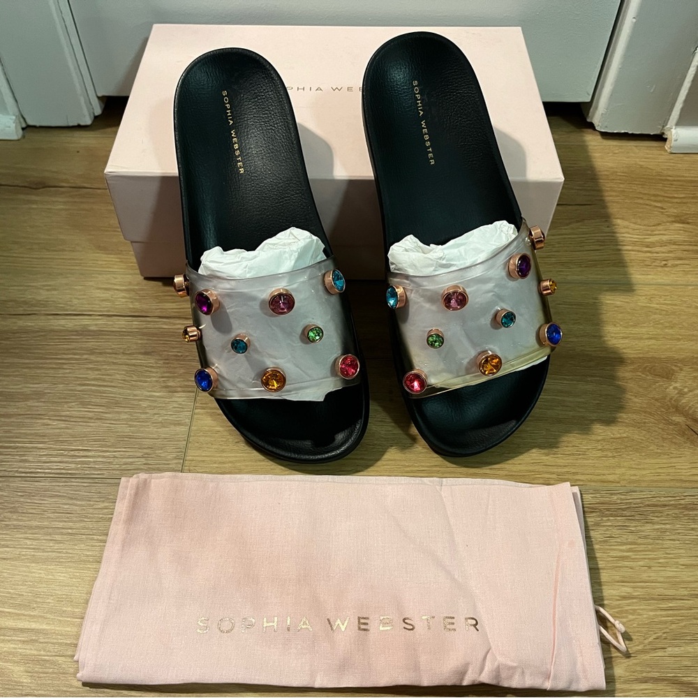 Sophia Webster Dina Slides - Black